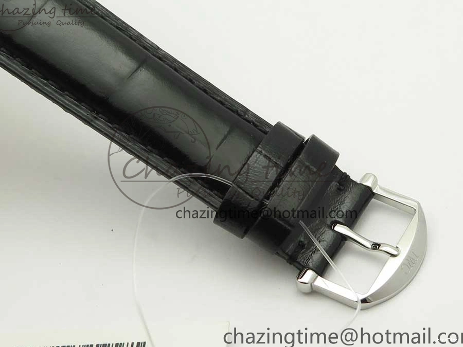 MIROTIME 0808 Portofino Automatic SS FKF 1:1 Best Edition White Dial RG Markers on Black Leather Strap A Stretchable 7141
